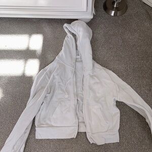 Brandy Cropped White Hooodie